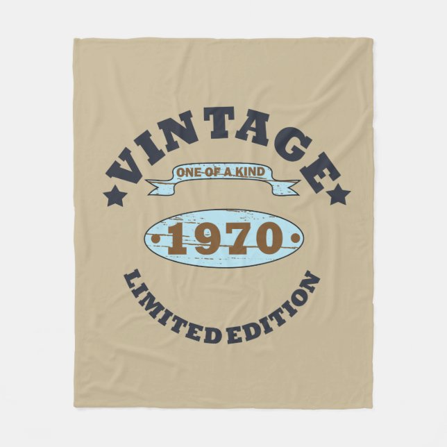 Manta Polar Nacido en 1970 como regalo de cumpleaños (Anverso)