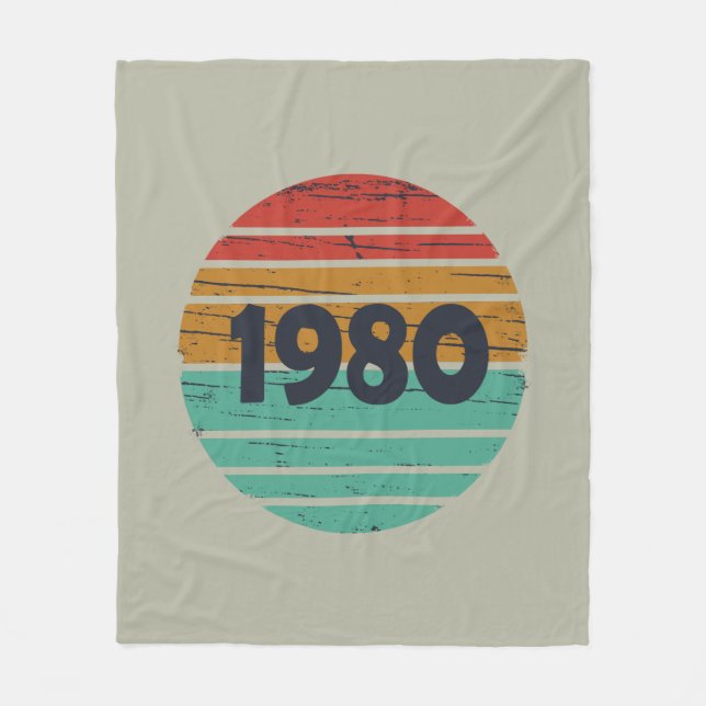 Manta Polar Nacido en 1980 como regalo de cumpleaños (Anverso)