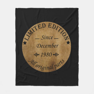 Manta Polar nacido en diciembre de 1980 cumpleaños vintage