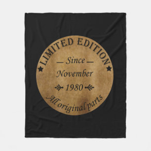 Manta Polar nacido en noviembre de 1980 cumpleaños vintage