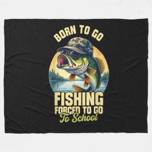Manta Polar Nacido para ir de pesca Escuela obligatoria divert