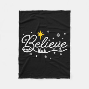 Manta Polar Nacimiento Escena Cree Familia Cristiana Feliz Nav