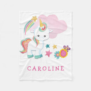 Manta Polar Nacimiento unicornio de bebé blanco
