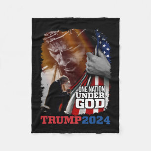 Manta Polar Nación bajo Dios Presidente Trump 2024 América Chr