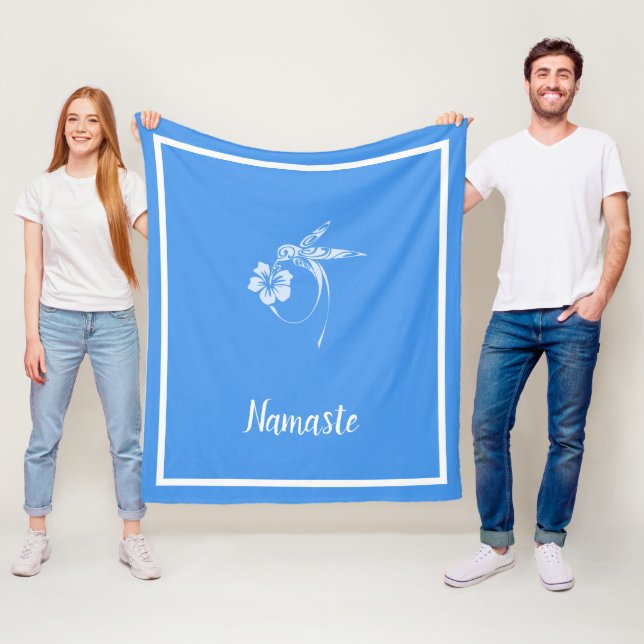 Manta Polar Namaste Cita White Hummingbird Flower Petal (In situ)