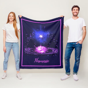 Manta Polar Namaste Cita Zen Yoga Estrellas de cristal morado