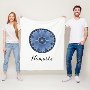 Manta Polar NAMASTE Flor Azul Espíritu Lotus Mandala