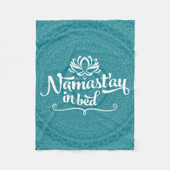 Manta Polar Namaste Mandala Funny Cita Fleece Blanket (Anverso)