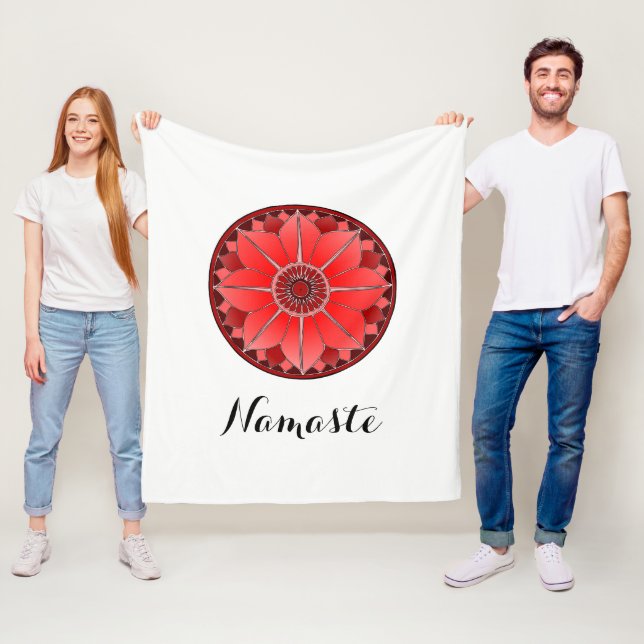 Manta Polar Namaste Rojo Moderno Mandala (In situ)