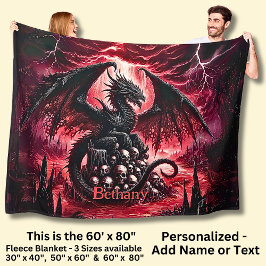 Manta Polar Name, Fantasy Fire Dragon with Skulls