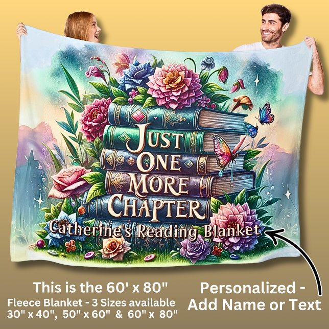 Manta Polar Name One More Chapter Reading Blanket Books Flower (Subido por el creador)