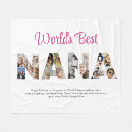 Manta Polar Nana Carta Collage de fotos Cutout Abuela Cumpleañ