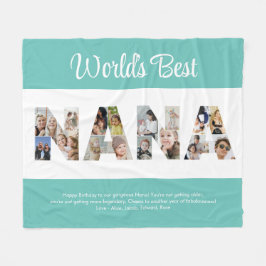 Manta Polar Nana Collage de fotos Palabra Apagar Abuela Cumple