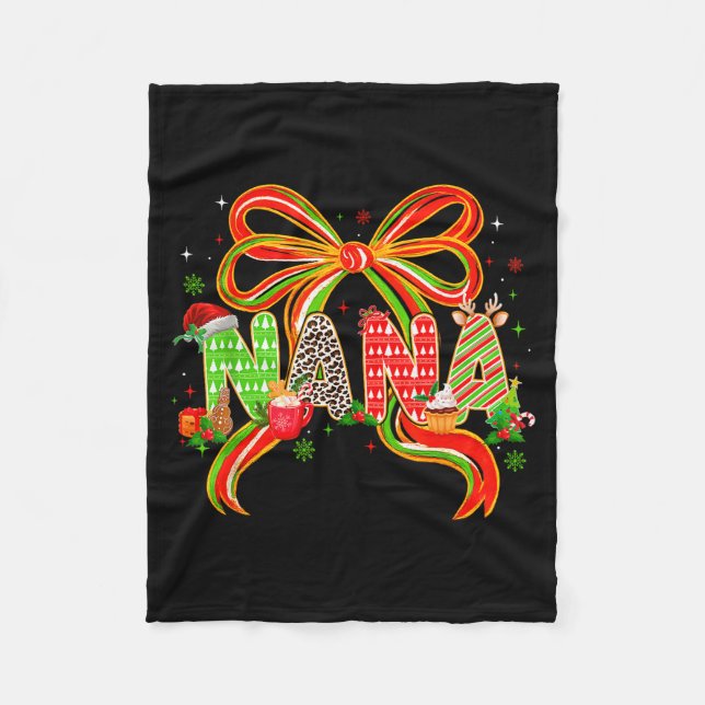 Manta Polar Nana Coquette Bow Christmas Pajamas Xmas Tree Coco (Anverso)