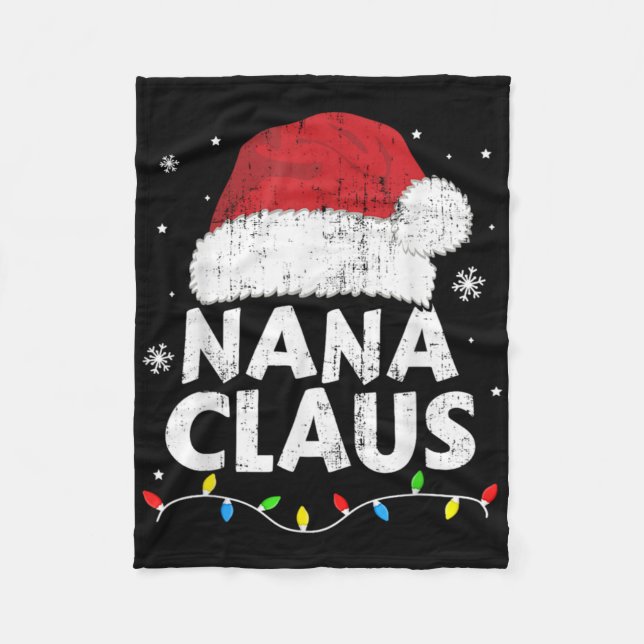 Manta Polar Nana Grandma Claus Christmas Lights Matching Famil (Anverso)