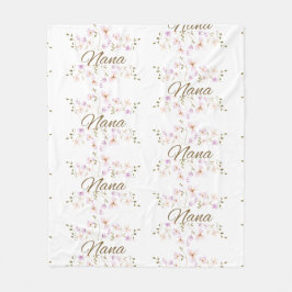 Manta Polar Nana Personalizada con Patrón Floral Pastel