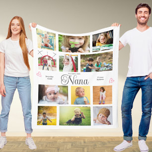Manta Polar Nana Te Amamos Corazones Personalizados Moderno