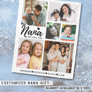 Manta Polar Nana We Love You Grandkids Denomina Collage de fot