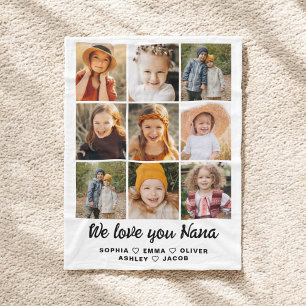 Manta Polar Nana We Love you Heart Modern Collage de fotos
