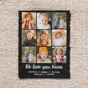 Manta Polar Nana We Love you Heart Modern Collage de fotos