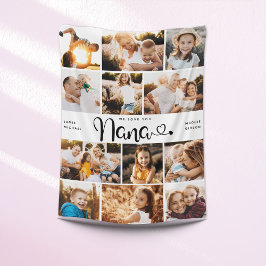 Manta Polar Nana We Love you Heart Modern Collage de fotos