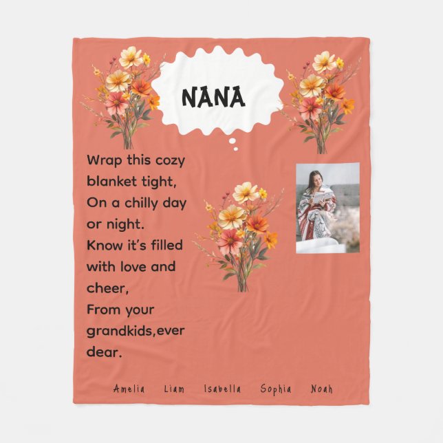 Manta Polar Nana's Cozy Wrap Fleece Blanket (Anverso)