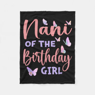 Manta Polar Nani de la familia mariposa de la cumpleañera