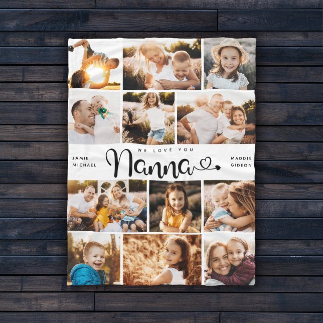 Manta Polar Nanna We Love you Heart Modern Collage de fotos (Subido por el creador)