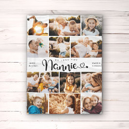 Manta Polar Nannie We Love you Heart Modern Collage de fotos