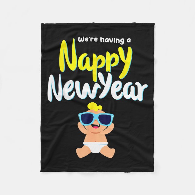 Manta Polar Nappy New Year Diaper Expecting Pregnant Funny Hap (Anverso)