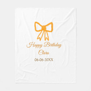 Manta Polar Naranja amarillo arco acuarela retro feliz cumplea