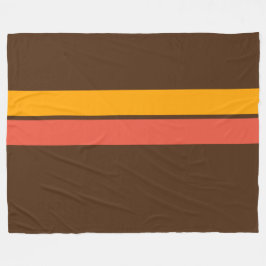 Manta Polar Naranja Amarillo Brillante Carreras Rayas En Marró