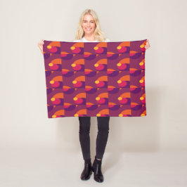 Manta Polar Naranja atrevido, rosa y morado diseño moderno