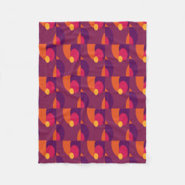 Manta Polar Naranja audaz, diseño moderno rosa y morado