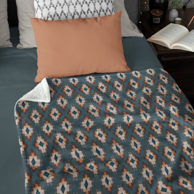 Manta Polar Naranja azul Verde azulado de moda Arte tribal gri (Subido por el creador)