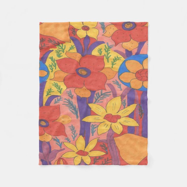 Manta Polar Naranja bohemio audaz (Anverso)