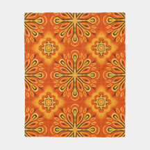Naranja Boho Resumen Patrón de flores Decorativo