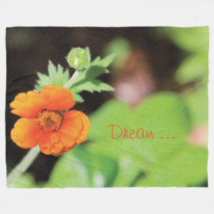 Manta Polar Naranja brillante Floral