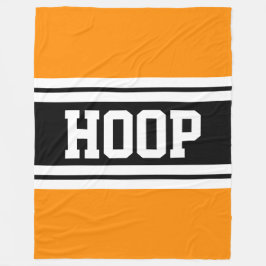 Manta Polar NARANJA brillante HOOP franjas de Carreras blanca 