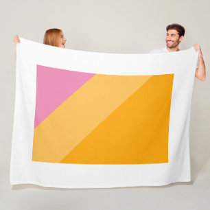 Manta Polar Naranja brillante Sherbert franjas rosadas Borde b