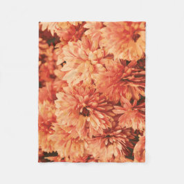 Manta Polar Naranja Chrysanthemum Blanket