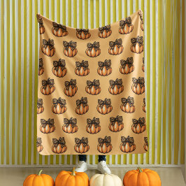 Manta Polar Naranja Coquette Autumeen Halloween Leopart Pumpki