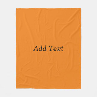 Manta Polar Naranja Crea Tu Propio Texto Personalizado