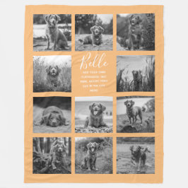 Manta Polar Naranja de 11 Collages de fotos personalizado