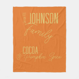 Manta Polar Naranja de especias de calabaza de la familia otoñ