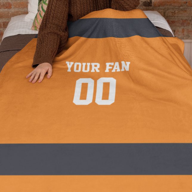 Manta Polar Naranja de fútbol, marina y blanco personalizado (Subido por el creador)