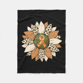 Manta Polar Naranja de girasol crita conciencia sobre las muje