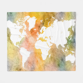 Manta Polar Naranja de mapas del mundo del diseño 63