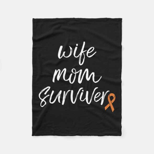 Manta Polar Naranja de sensibilización Cinta esposa sobrevivie (Anverso)