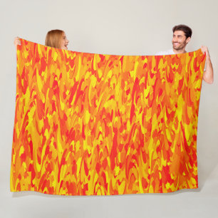 Manta Polar Naranja del patrón abstracto amarillo rojo
